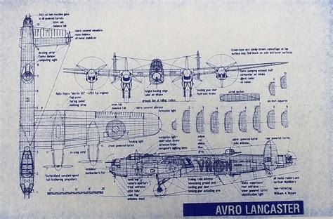 Avro Lancaster Aircraft Blueprint 24 x 36 by BlueprintPlace