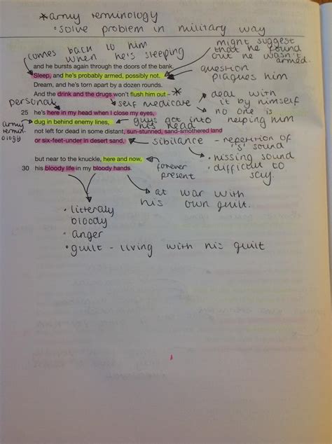 Mr Webb's online classroom: Annotations for Remains by Armitage