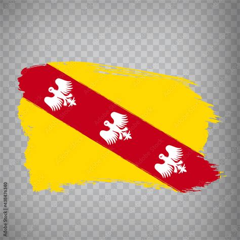 Flag of Lorraine brush strokes. Flag Lorraine region of France on transparent background for ...