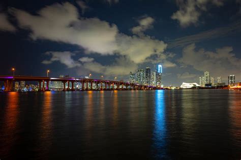 Miami Skyscrapers at the Night, South Beach. Miami Night Downtown ...