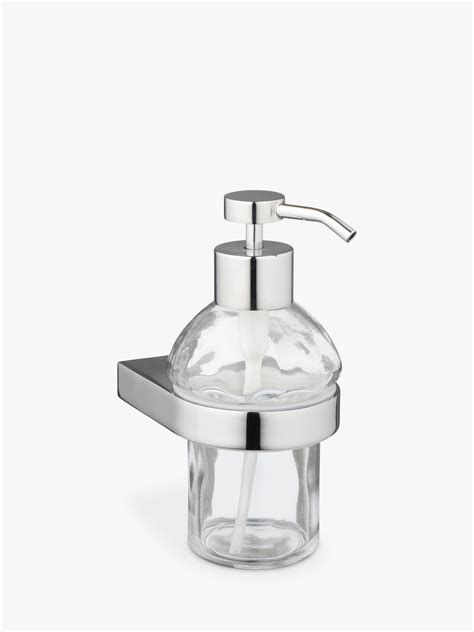 John Lewis Opus Wall Mounted Soap Dispenser, Clear/Chrome