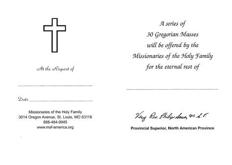 Gregorian Masses for Souls in Purgatory - Missionaries of the Holy Family