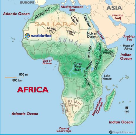 Mountain Ranges In Africa Map