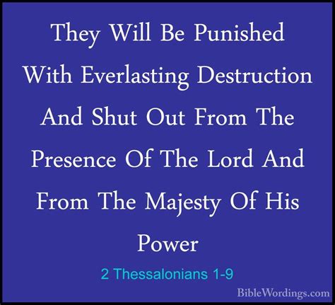 2 Thessalonians 1-9 - They Will Be Punished With Everlasting Dest ...