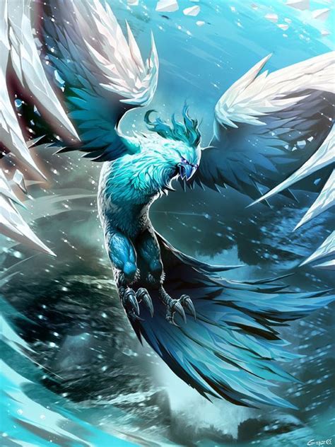 Ice Phoenix; a cold elemental bird monster beast creature animal | | Nguyên thủy, Động vật, Nghệ ...