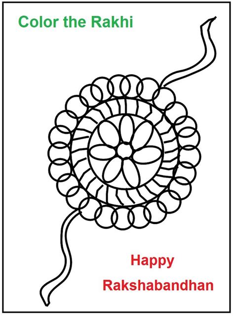 Rakhi coloring printable page for kids