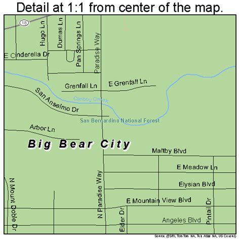 Big Bear City California Street Map 0606406