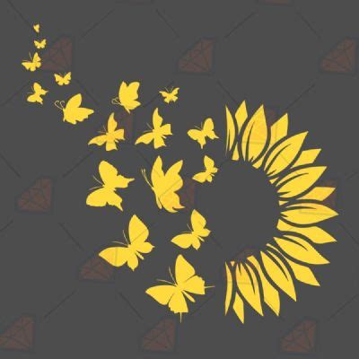 Sunflower With Butterfly Svg : Starbucks Sunflower Svg Sunflower Svg St ...