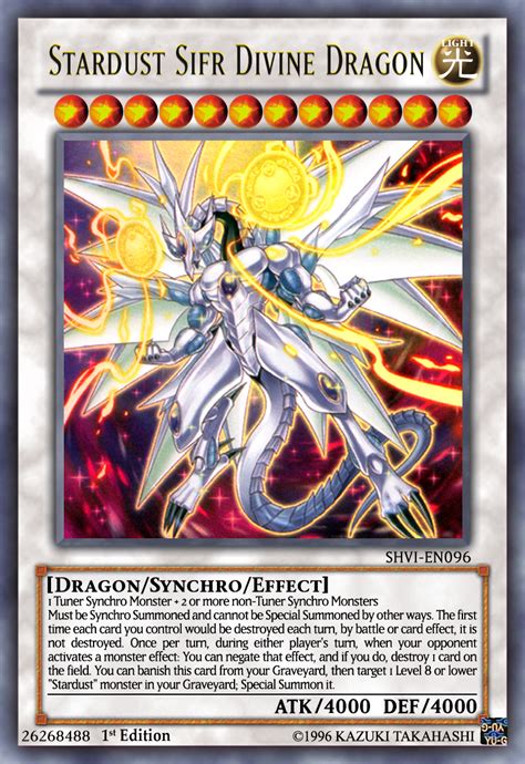 Stardust Sifr Divine Dragon Yugioh OCG by yeidenex on DeviantArt | Custom yugioh cards, Yugioh ...