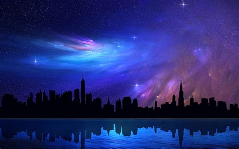 HD wallpaper: abstraction, Beautiful, Chicago, Dreamy, nebula, night ...