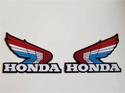 2X Pair Of Honda Wing Decals Stickers Red White Blue Vinyl | Etsy