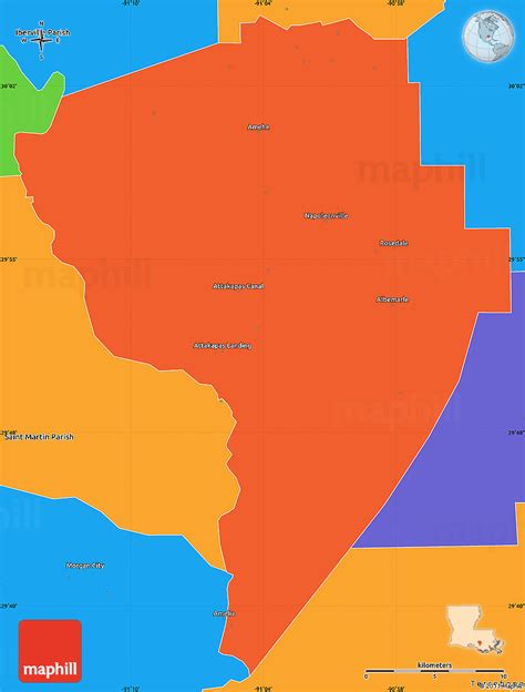 Political Simple Map of Assumption Parish