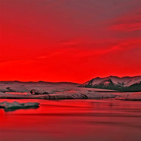 Red Sunset Landscape Wall Art | Photography