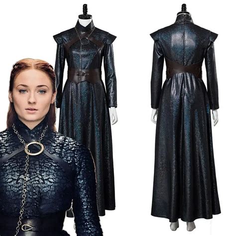 Game of Thrones 8 Sansa Stark Cosplay Costume Dress Adult Women Girls ...