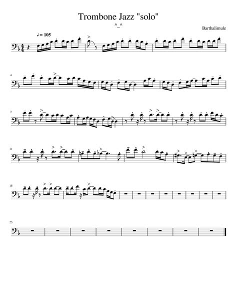 Trombone Jazz "solo" Sheet music for Trombone | Download free in PDF or MIDI | Musescore.com