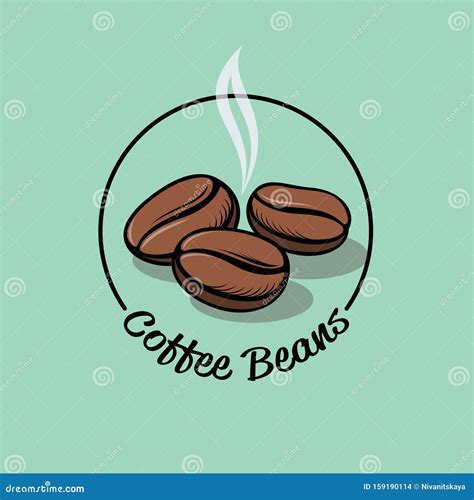 Coffee Bean Logo. Coffee Emblem. Coffee Beans and Letters in a Circle Frame Stock Vector ...