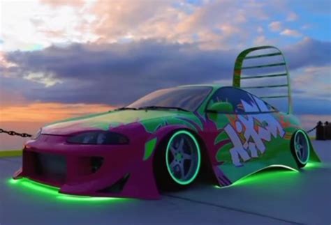 Neon Green and Pink Painted Car | Cool Car Pictures