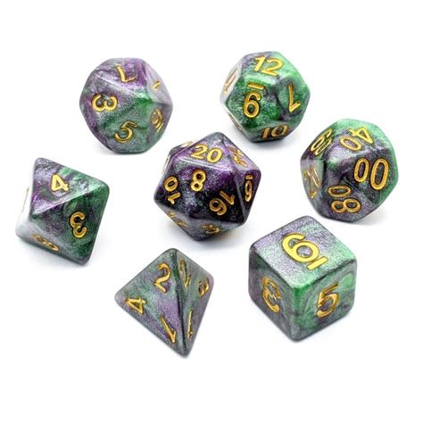 Druidic Focus Dice Set 7pc Resin Polyhedral Dice Set for | Etsy