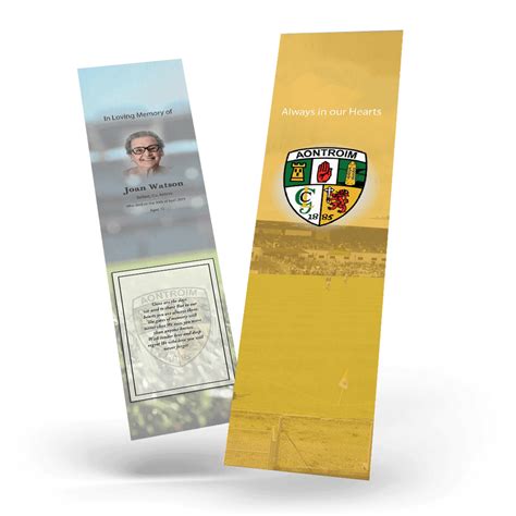 Antrim Memorial Bookmark | Eternal Memorial Cards Dublin