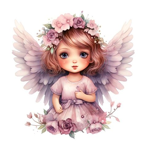 Premium AI Image | beautiful glitter angel magical fairytale clipart illustration