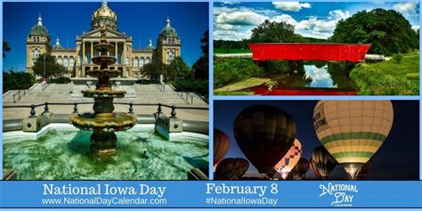 NATIONAL IOWA DAY - February 8 | Fremont county, National day, National ...