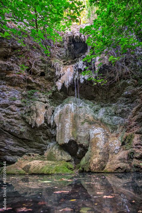 Neraida waterfalls in Mylopotamos, Kythira island, Greece Stock Photo | Adobe Stock