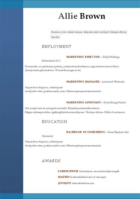 Resume Templates Word 2023