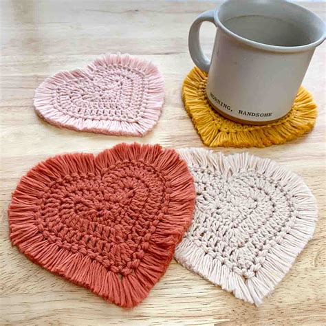 Heart Crochet Coaster Pattern – Stitching Together