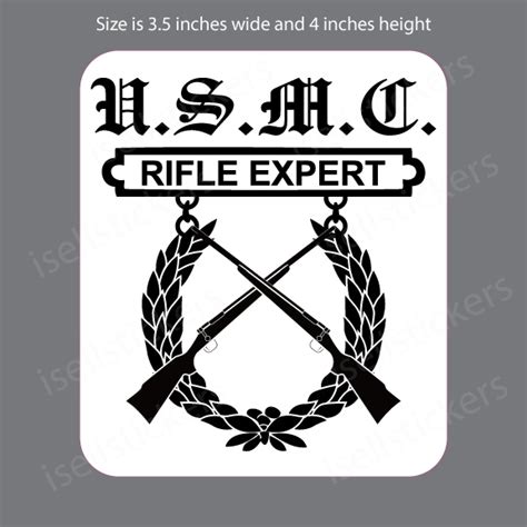 USMC Marine Rifle Expert Badge Bumper Sticker Window Decal