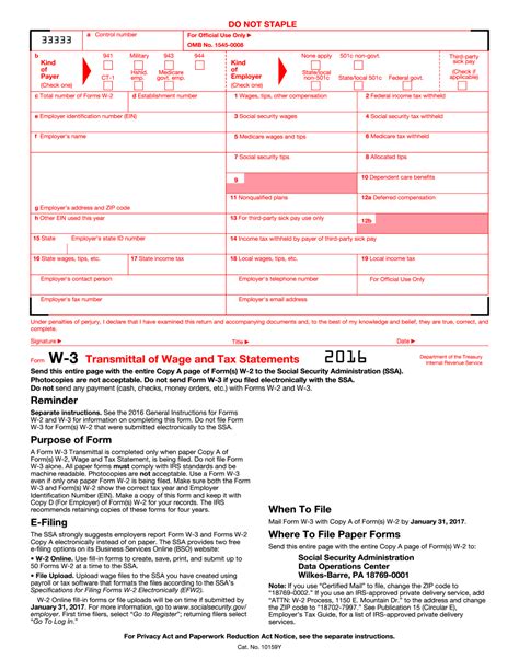 Auto-Generate Form W-3 by filing 2024 W-2 with our Software - Fill ...