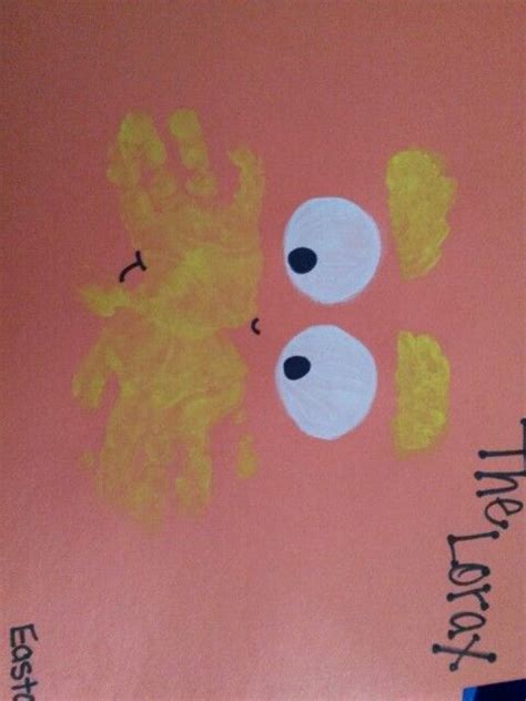 the lorax hand print craft | Handprint crafts, Lorax handprint craft ...