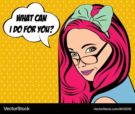 Pop art of girl with the speech bubble Royalty Free Vector