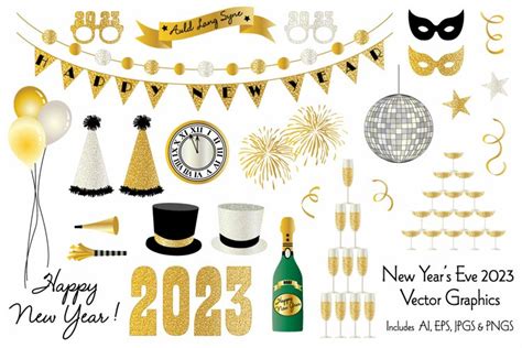 New Year's Eve 2023 Clipart Graphics