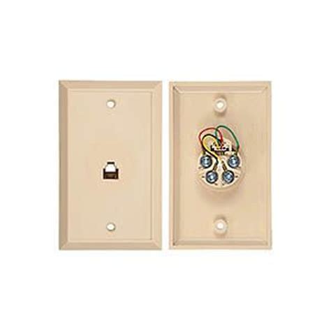 Flush Mount Phone Wall Jack, 4-Conductor, Ivory | Allen Tel Products, Inc.