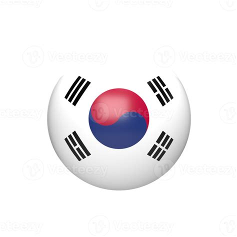 bandera de corea del sur en esfera. renderizado 3d 12794500 PNG