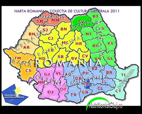 Colectia de Cultura Generala: Romania: o lista colorata cu judete si regiuni