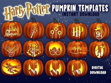 Potter Pumpkin Carving Stencils A4 Jack O Lantern Template - Etsy