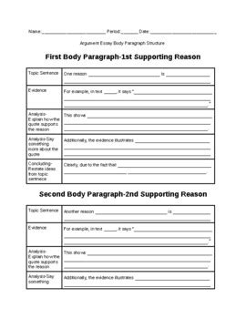 NYS English Regents Argument Essay Preparation Organizers | TpT