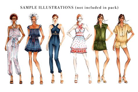 Female Figure Croquis Pack for Fashion Illustration (232341 ...