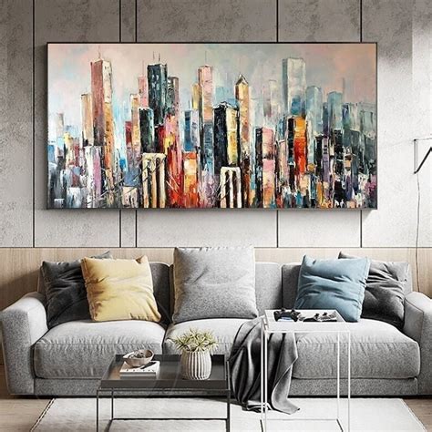 Large New York City Abstract Painting Urban Cityscape - Etsy