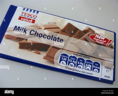 bar of Tesco Value chocolate a cheap reasonable range of foods Stock ...