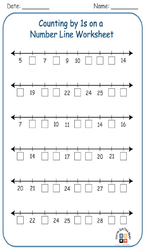 20+ Counting on a Number Line Worksheet | Free Printable