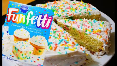 How to Make Funfetti Cake With Frosting - Confetti Cake - YouTube