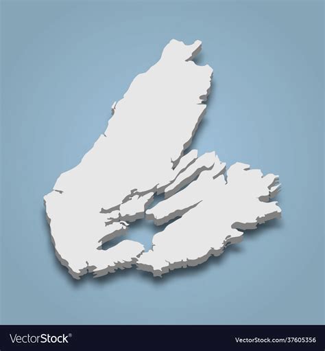 3d isometric map cape breton is an island Vector Image