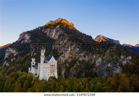 Aerial View Neuschwanstein Castle Before Sunset Stock Photo 1569872188 ...