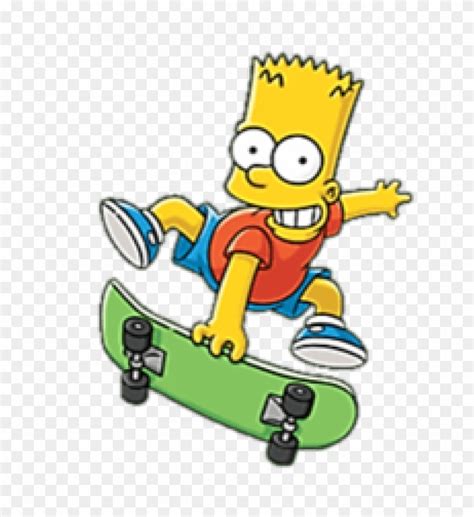 Bart Simpson On A Skateboard, HD Png Download - 728x837(#1044284) - PngFind