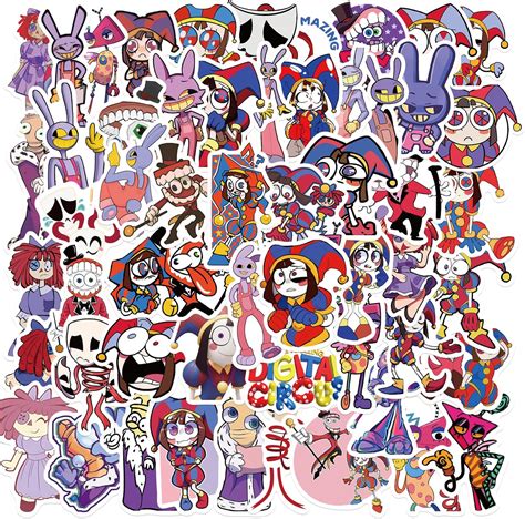 Amazon.com: 56Pcs Amazing Digital Circus Stickers Pack Cartoon Waterproof Sticker Decals for ...