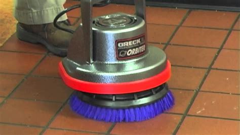 Oreck Orbiter Floor Machine Tile Cleaning - YouTube