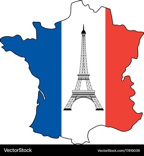 Eiffel tower and flag of france Royalty Free Vector Image