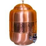 Buy Decan Copper Hammered Water Dispenser - With Stand & Copper Glass ...